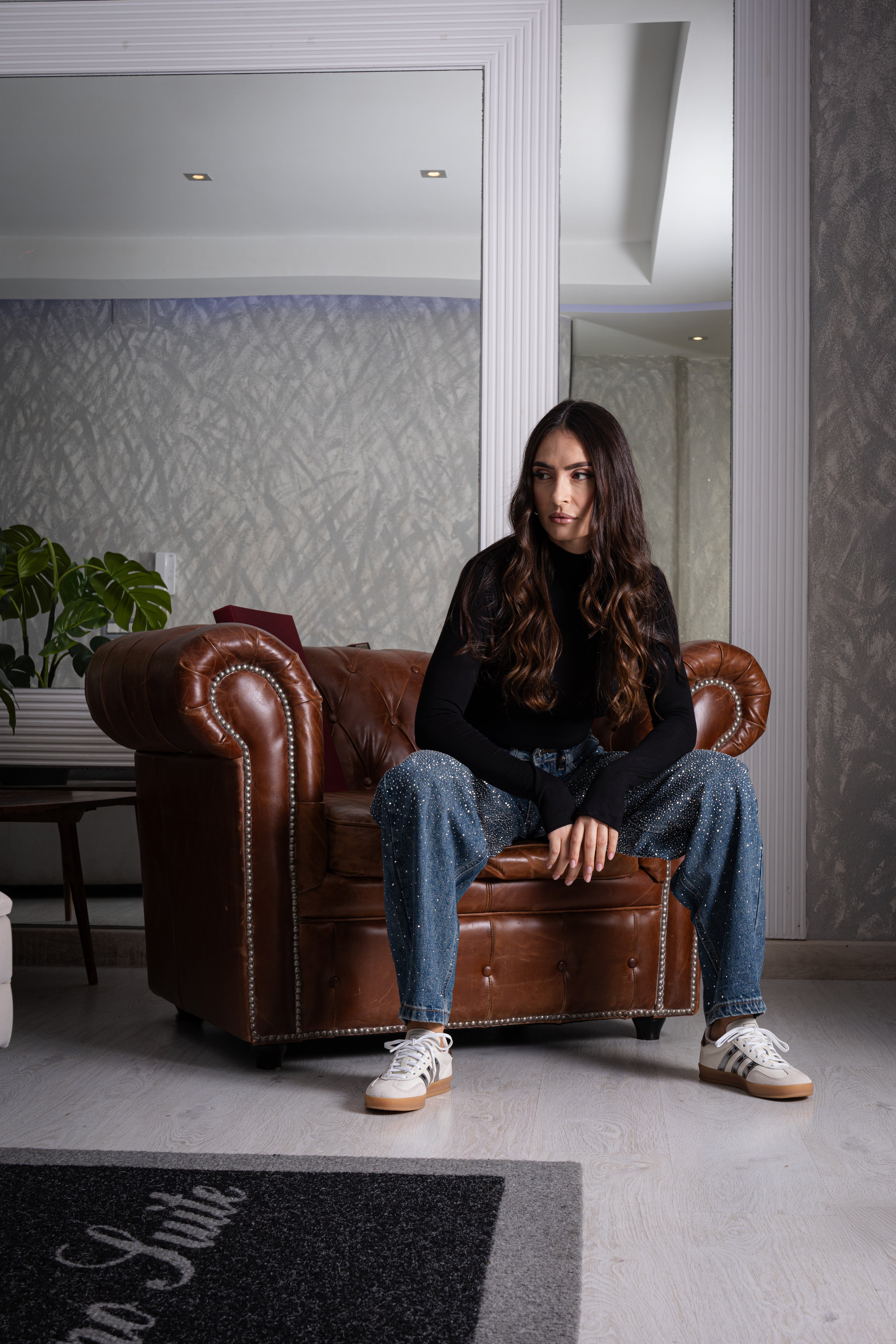 Jeans microstrass Baggy Sofia A3290